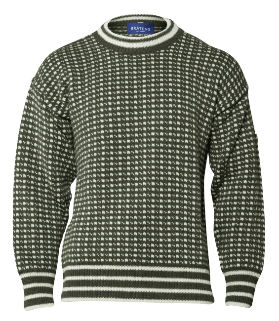 BRÅTENS ISLENDER RUND HALS, GRØNN/HVIT