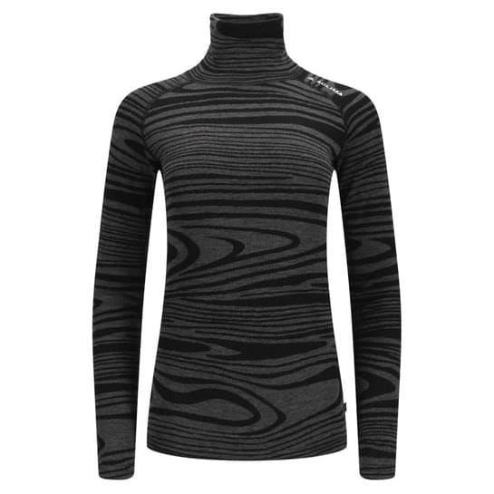 ACLIMA WARMWOOL ROLL NECK W, SORT/GRÅ