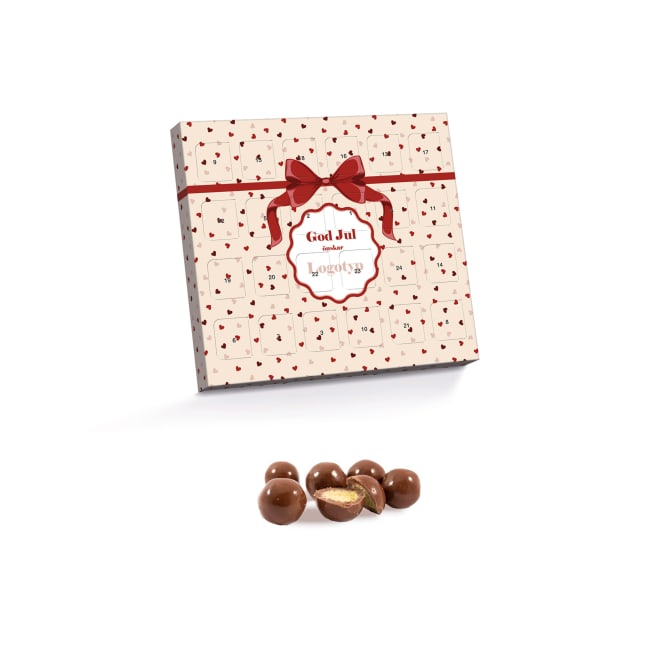 ADVENTSKALENDER MED SJOKOLADEKRISP I EGET DESIGN