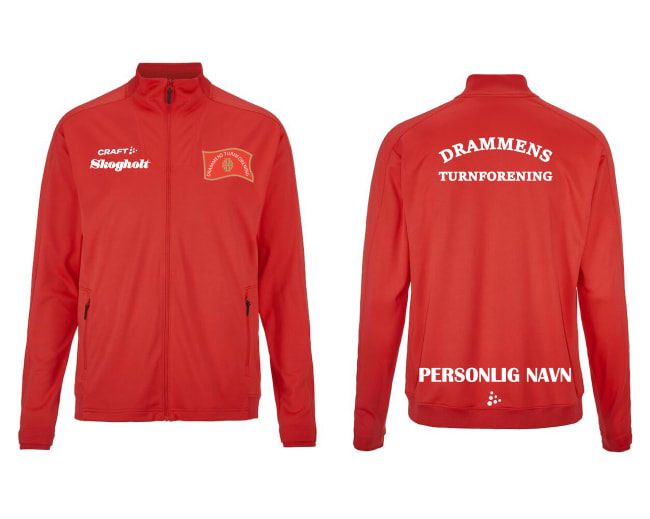 DEFILERINGSJAKKE JUNIOR MED NAVN, RØD