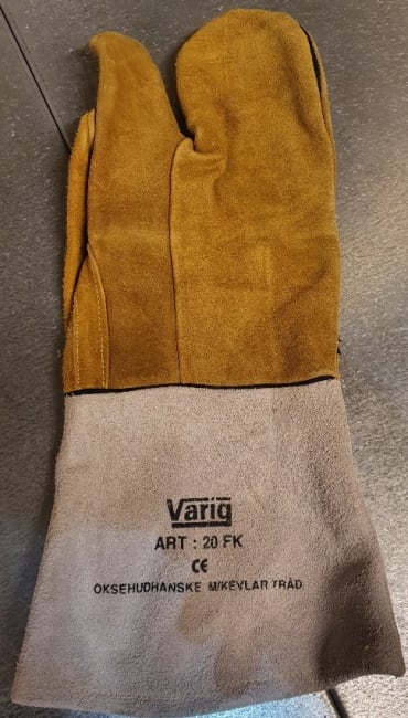 SVEISEHANSKE, 3 FINGRE, KEVLARTRÅD, HELFORET, GUL, HERRE