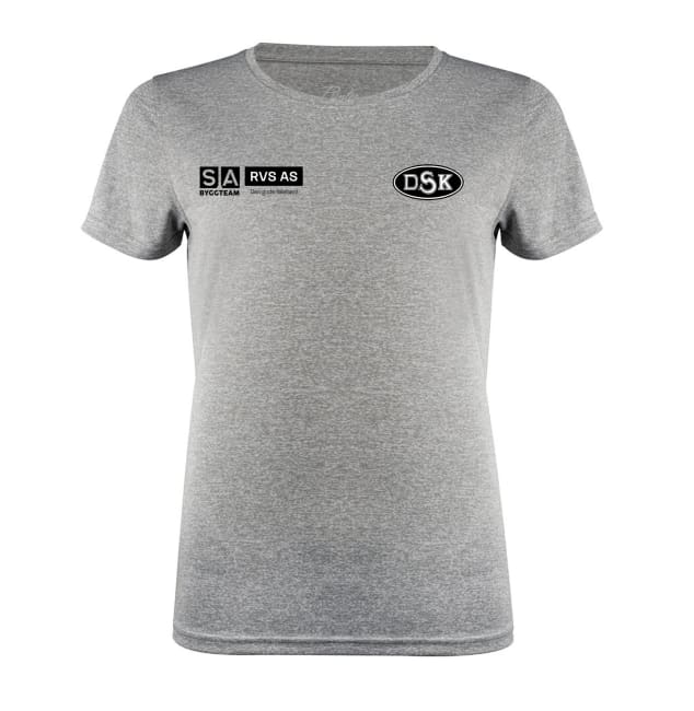 PRINTER RUN DAME ACTIVE T-SHIRT, GRÅ
