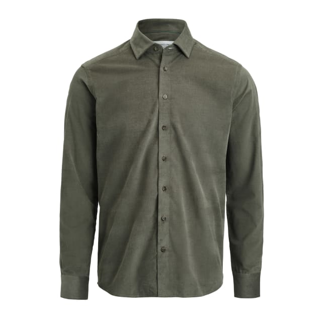 JH&F INDIGO BOW 134 CORD SKJORTE, GRØNN