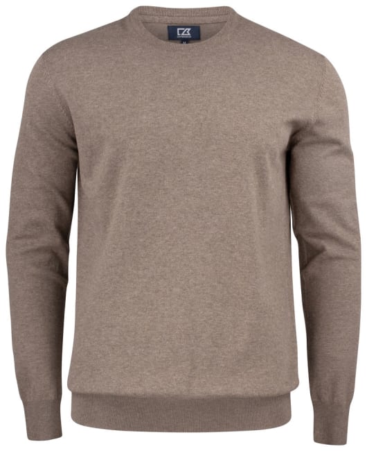 CUTTER & BUCK OAKVILLE CREWNECK MEN, NOUGAT MELANGE