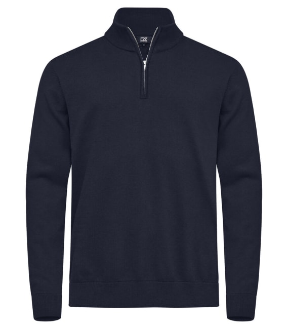 CUTTER & BUCK OAKVILLE HALF ZIP SWEATER MEN, BLÅ