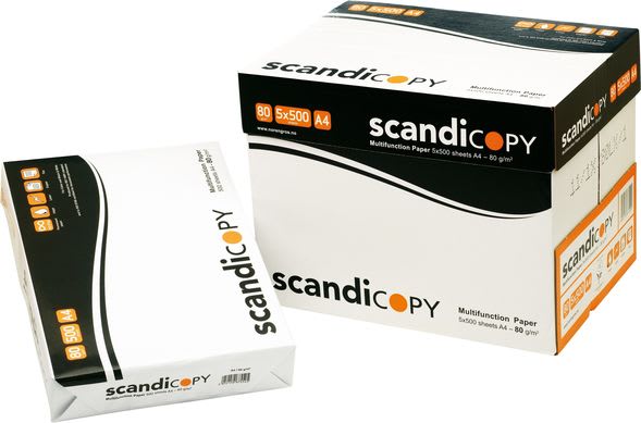KOPIPAPIR - A4 - 80G - SCANDICOPY  (5X500 ARK)