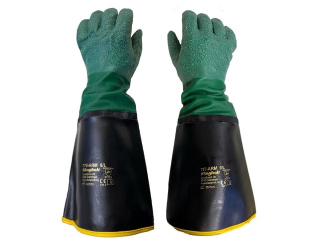 PVC-HANSKE, RU HÅNDFLATE, FORET, 40CM.