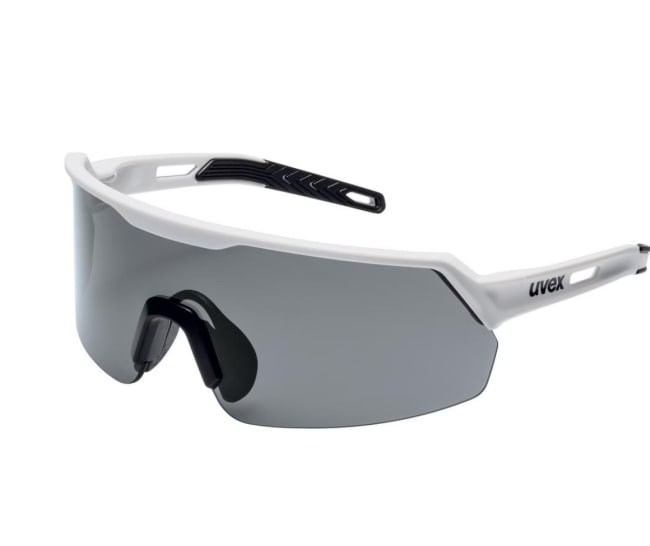 UVEX ULTRASHIELD BRILLE, HVITE STENGER, GRÅ GLASS