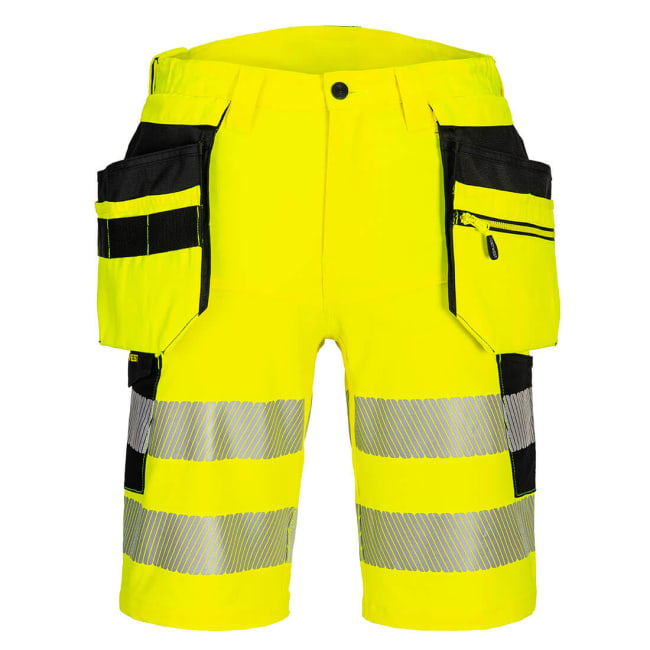 PORTWEST STRETCH HÅNDVERKSSHORTS GUL/SORT KL.1