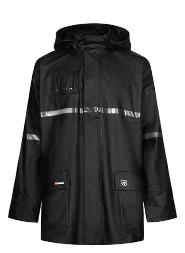 LYNGSØE HÅNDVERKSREGNTØY, JAKKE  I PU/PVC, SORT