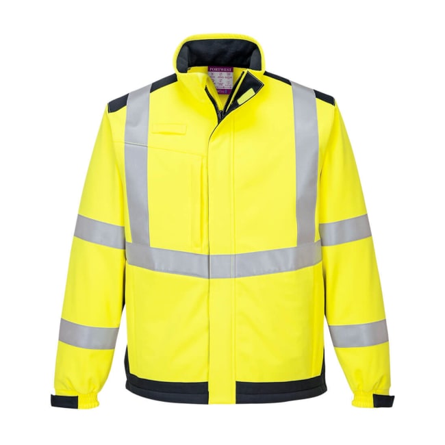 PORTWEST MODAFLAME MULTI NORM LYSBUE SOFTSHELLJAKKE, GUL