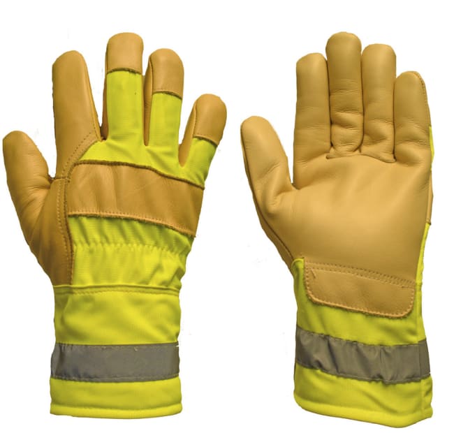 OKSELÆRHANSKE M/GUL FLUORISERENDE BAKSIDE, FORET