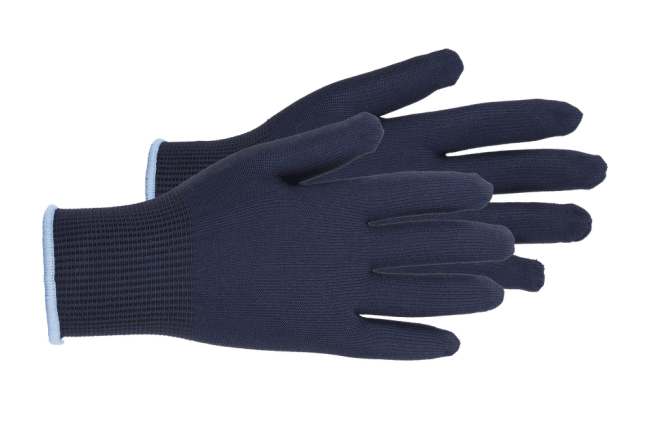 EUREKA STRIKKET BLÅ HANSKE, ETTERSITTENDE, MATVAREGODKJENT