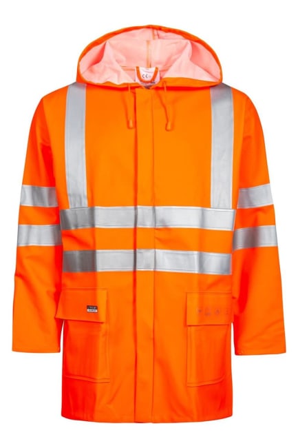 LYNGSØE REGNJAKKE ANTIFLAME, ORANGE M/REFLEKS