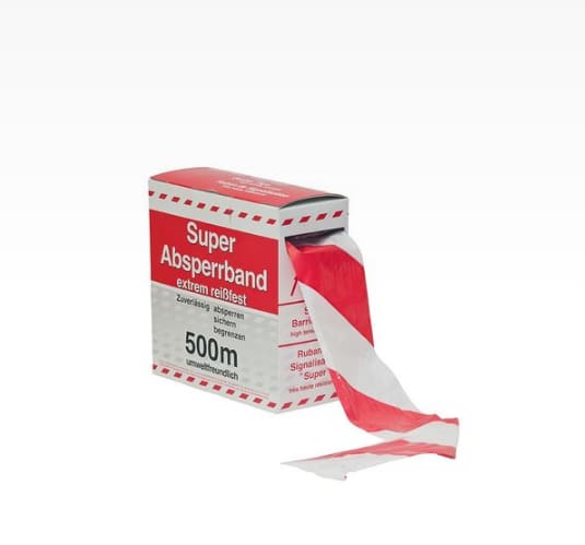 SPERREBÅND RØD/HVT 75MMX500M