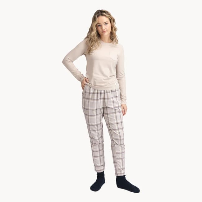 TUFTE OWL PJ SET DAME, BEIGE