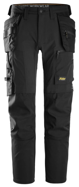 SNICKERS ARBEIDSBUKSE MED STRETCH OG HYLSERLOMME, SORT