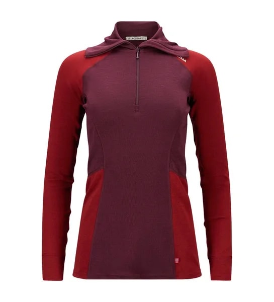 ACLIMA WARMWOOL POLO W, BURGUNDER