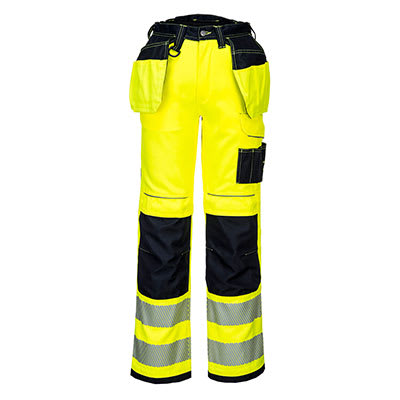 PORTWEST HÅNDVERKSBUKSE, SYNLIGHET, GUL/SORT KL.2