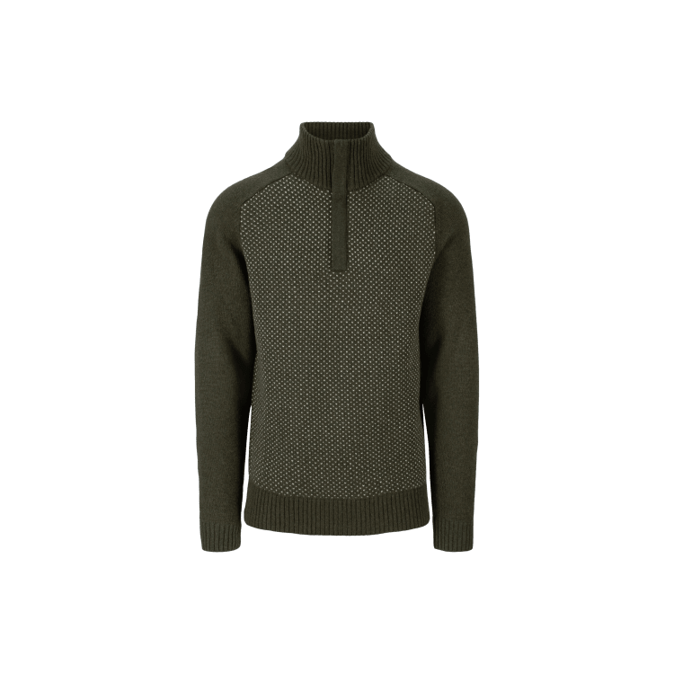 TUFTE ROBIN LOW HALF-ZIP HERRE, GRØNN