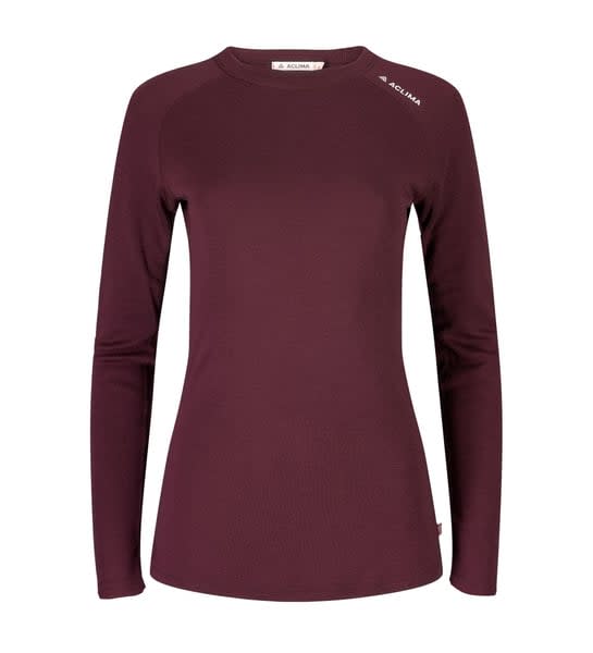 ACLIMA WARMWOOL CREWNECK W, BURGUNDER