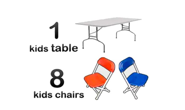 Rent kid sized table and chairs near me cheap
