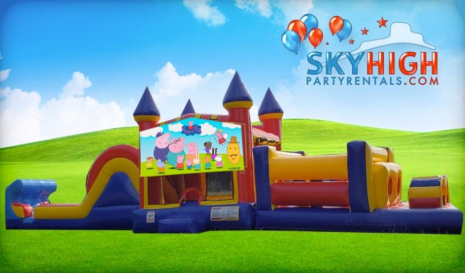 50ft Peppa Pig Obstacle w/ Wet or Dry Slide