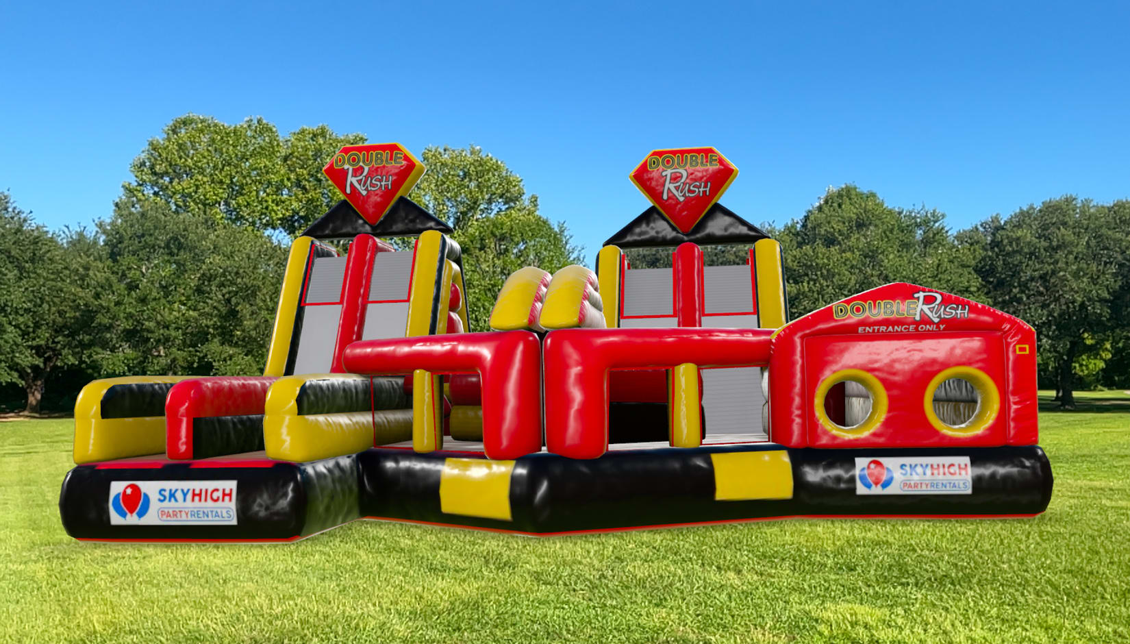 Double Rush Bounce House Obstacle Course For Rent