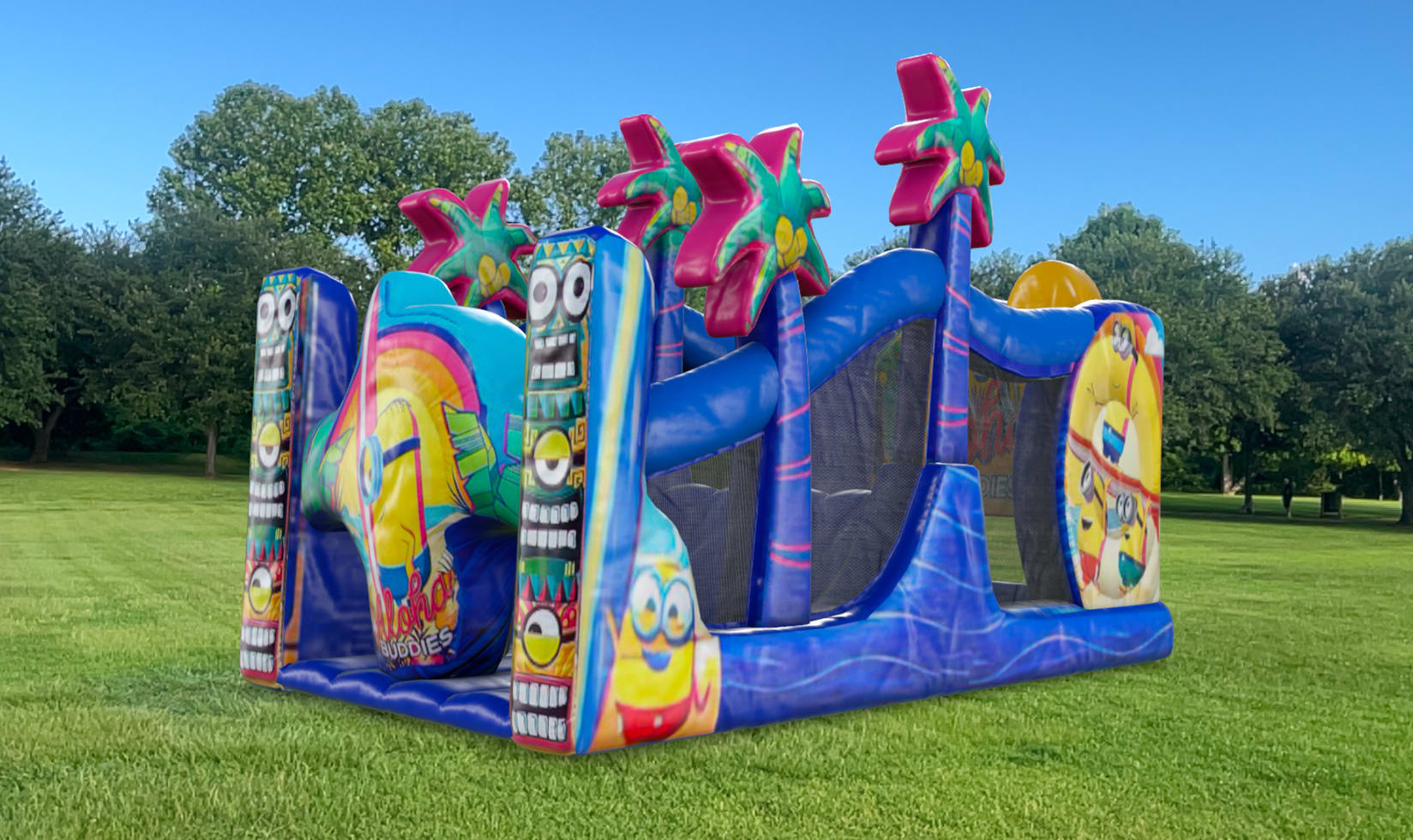 25ft Minions Obstacle Course Rental Part 1