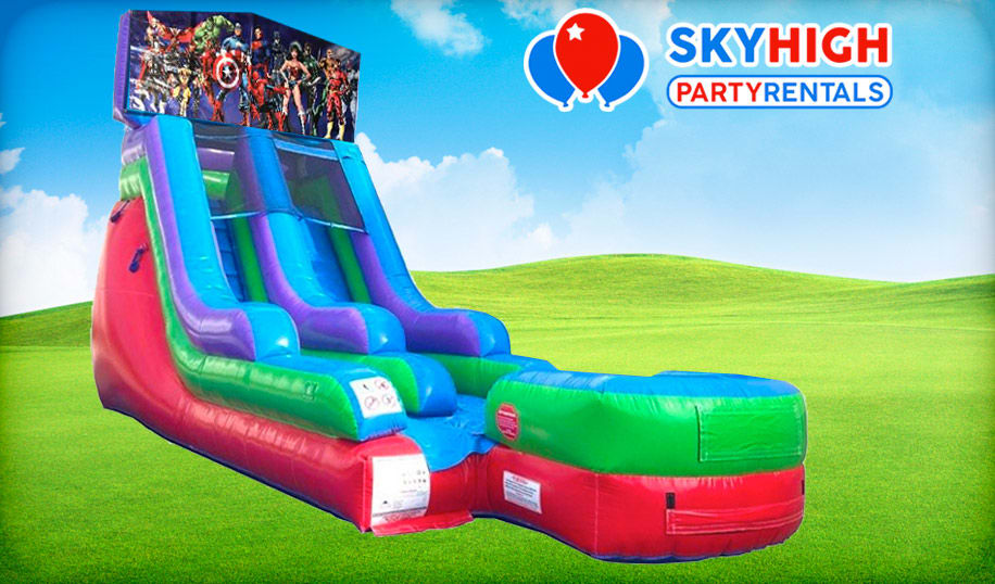 15ft Superheroes Retro Water Slide