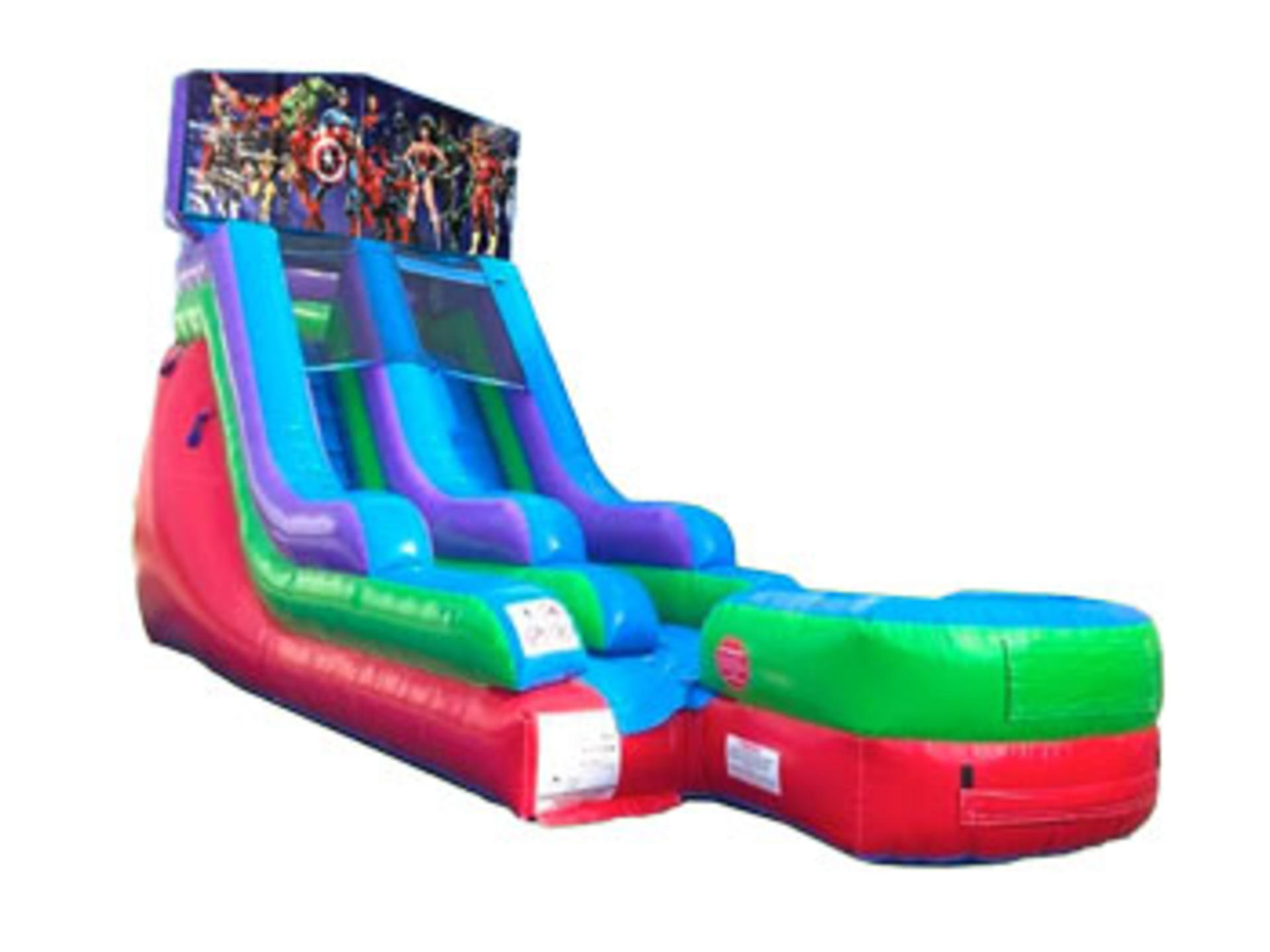15ft Superheroes Retro (Dry or Wet/Water Slide)