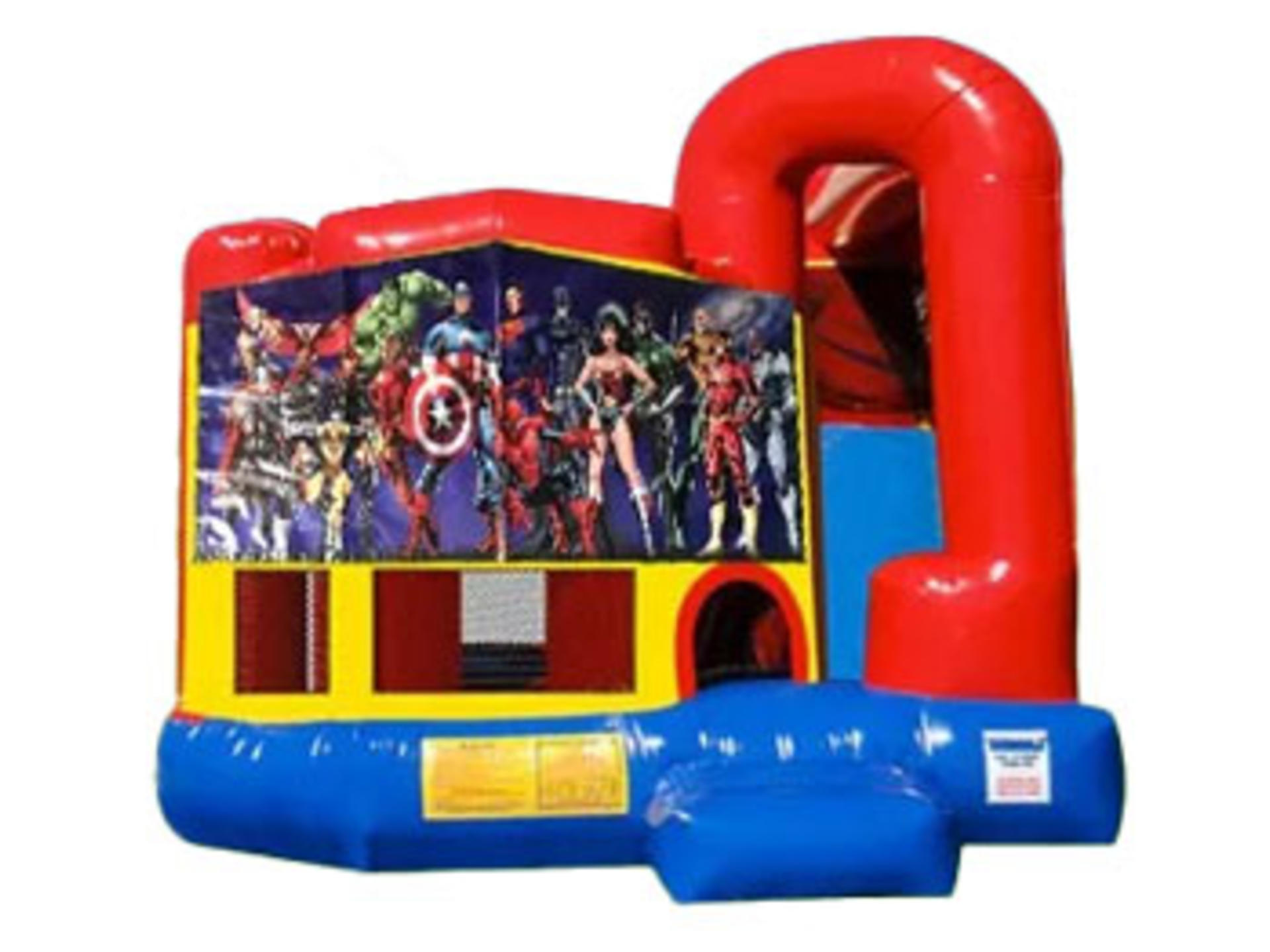 4in1 Super Heroes Bounce House w/ Wet or Dry Slide