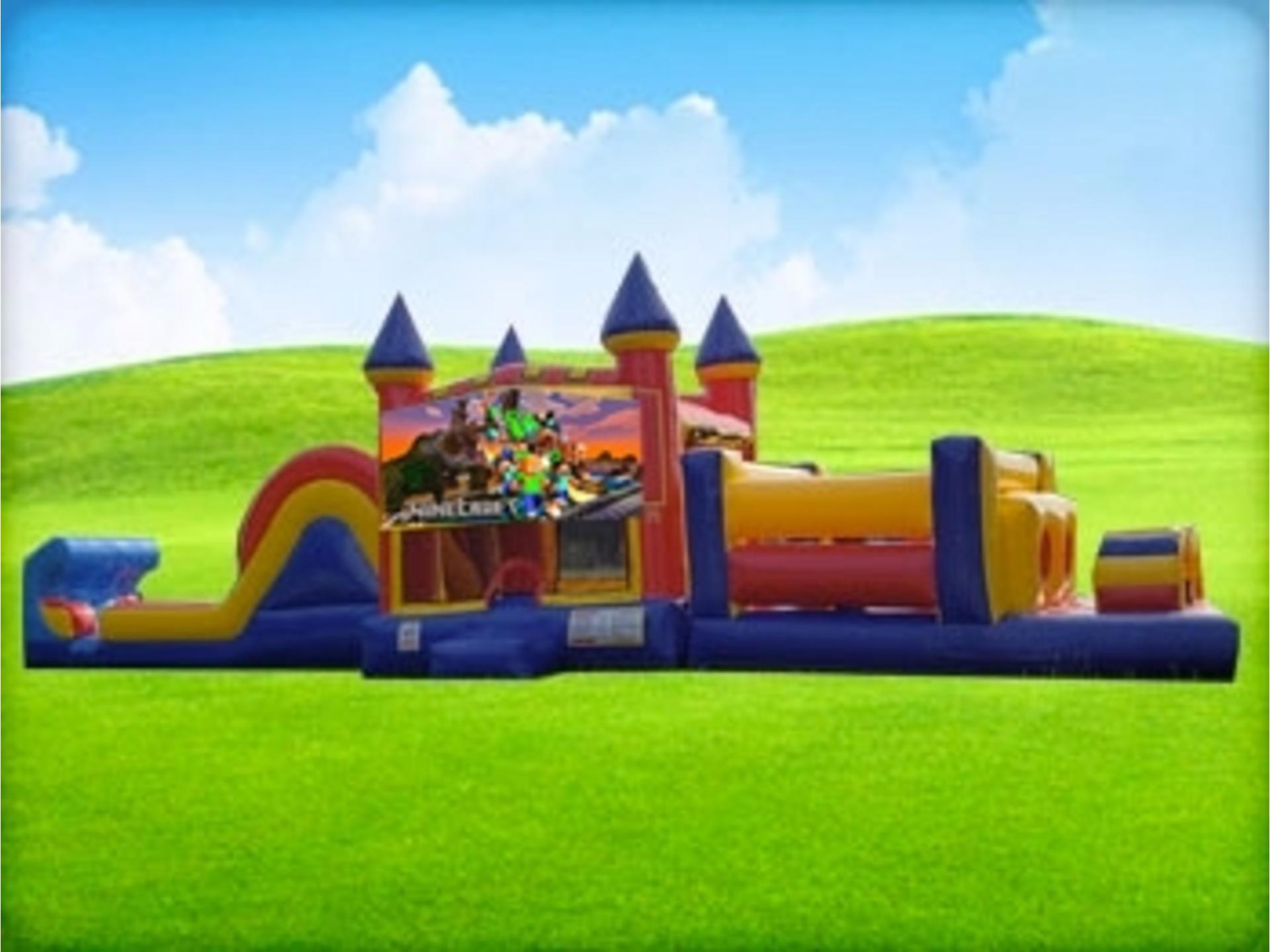 50ft Minecraft Obstacle Course w/ Wet or Dry Slide