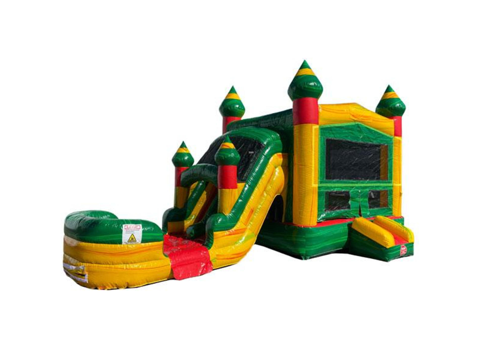 2-Lane Fiesta Bounce House Combo w/ (Dry or Wet/Water Slide)