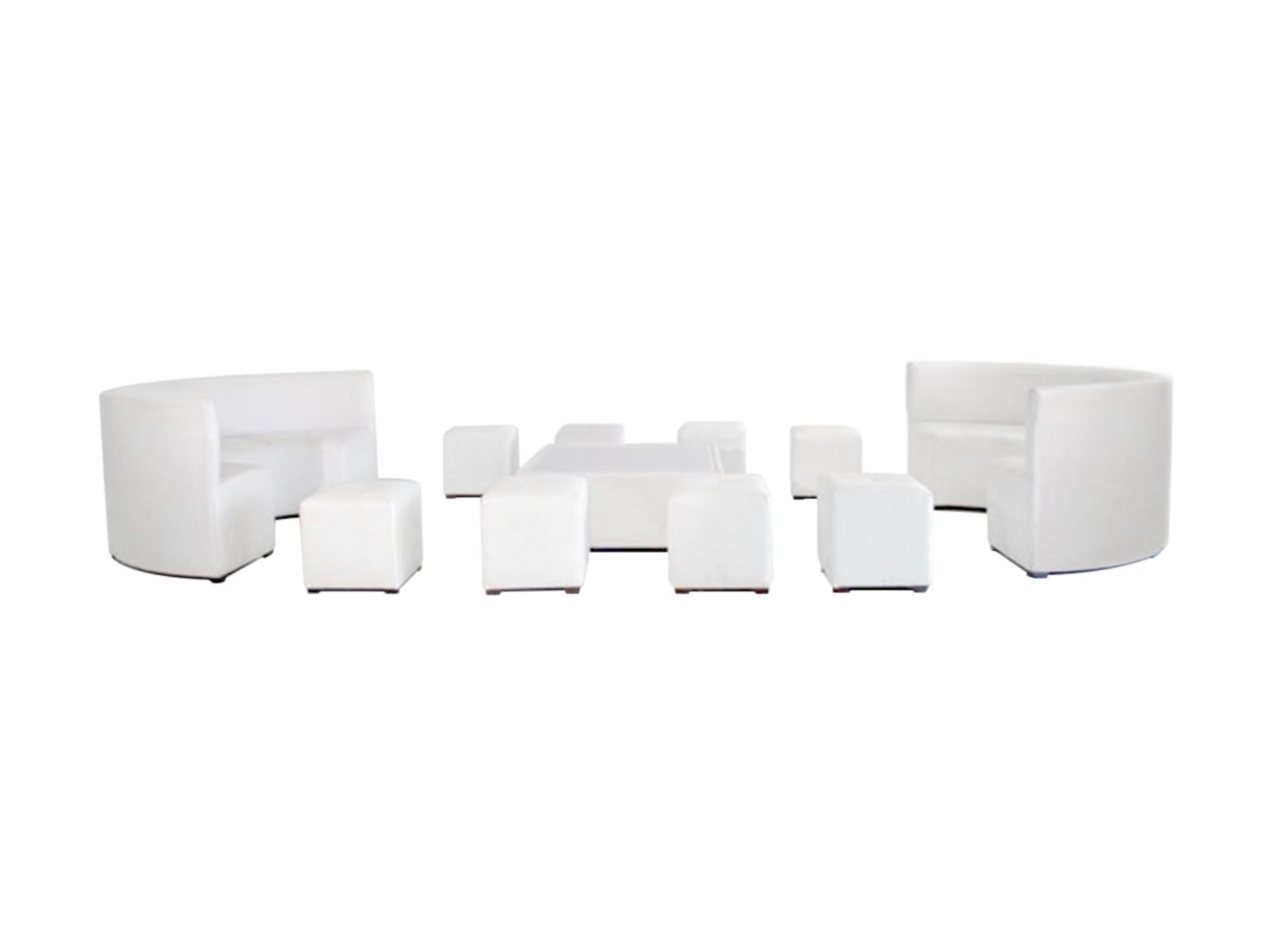 Lounge Furniture Booth + Square Ottoman Set for 16