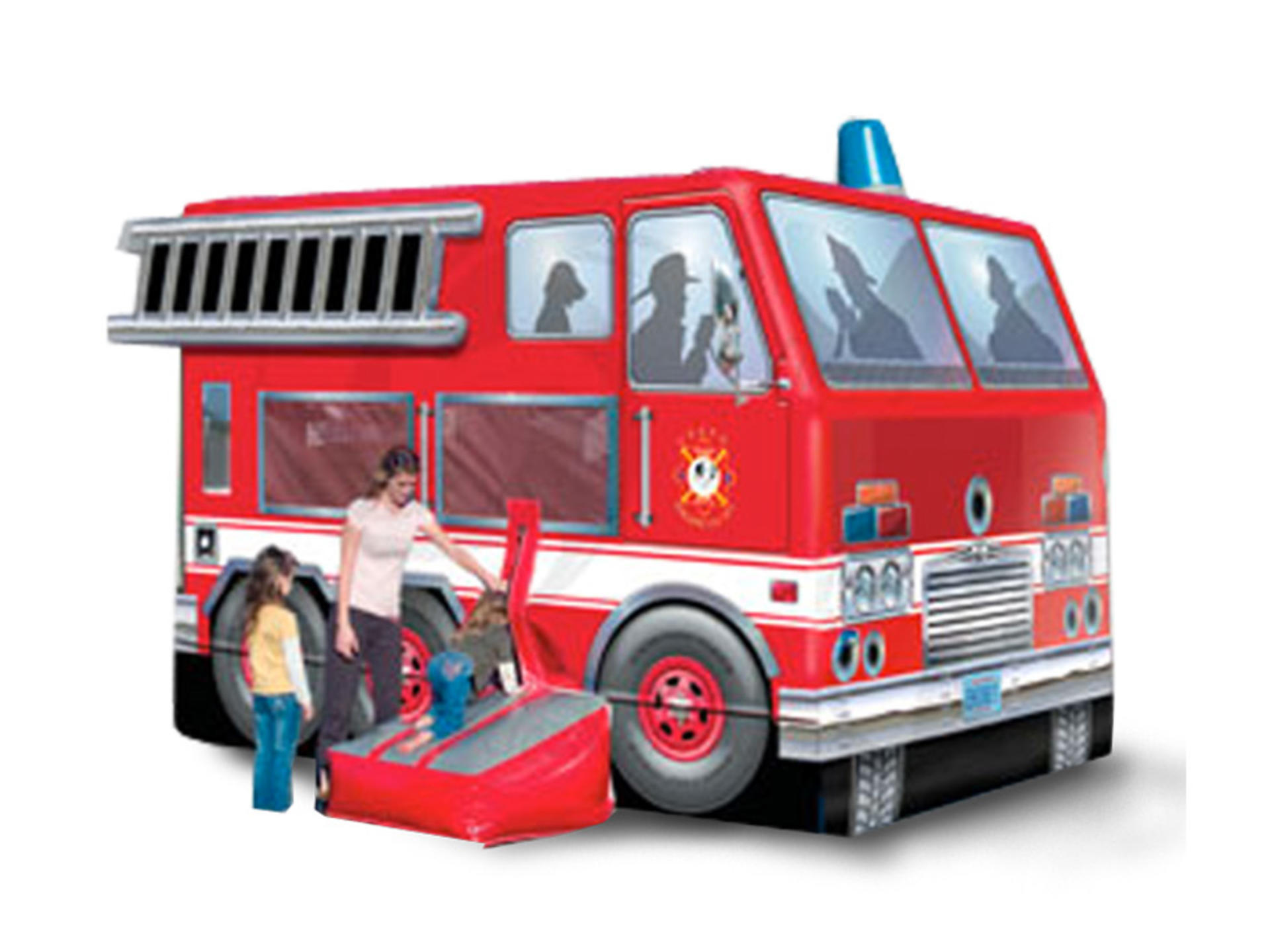 Fire Truck Bounce House Moonwalk