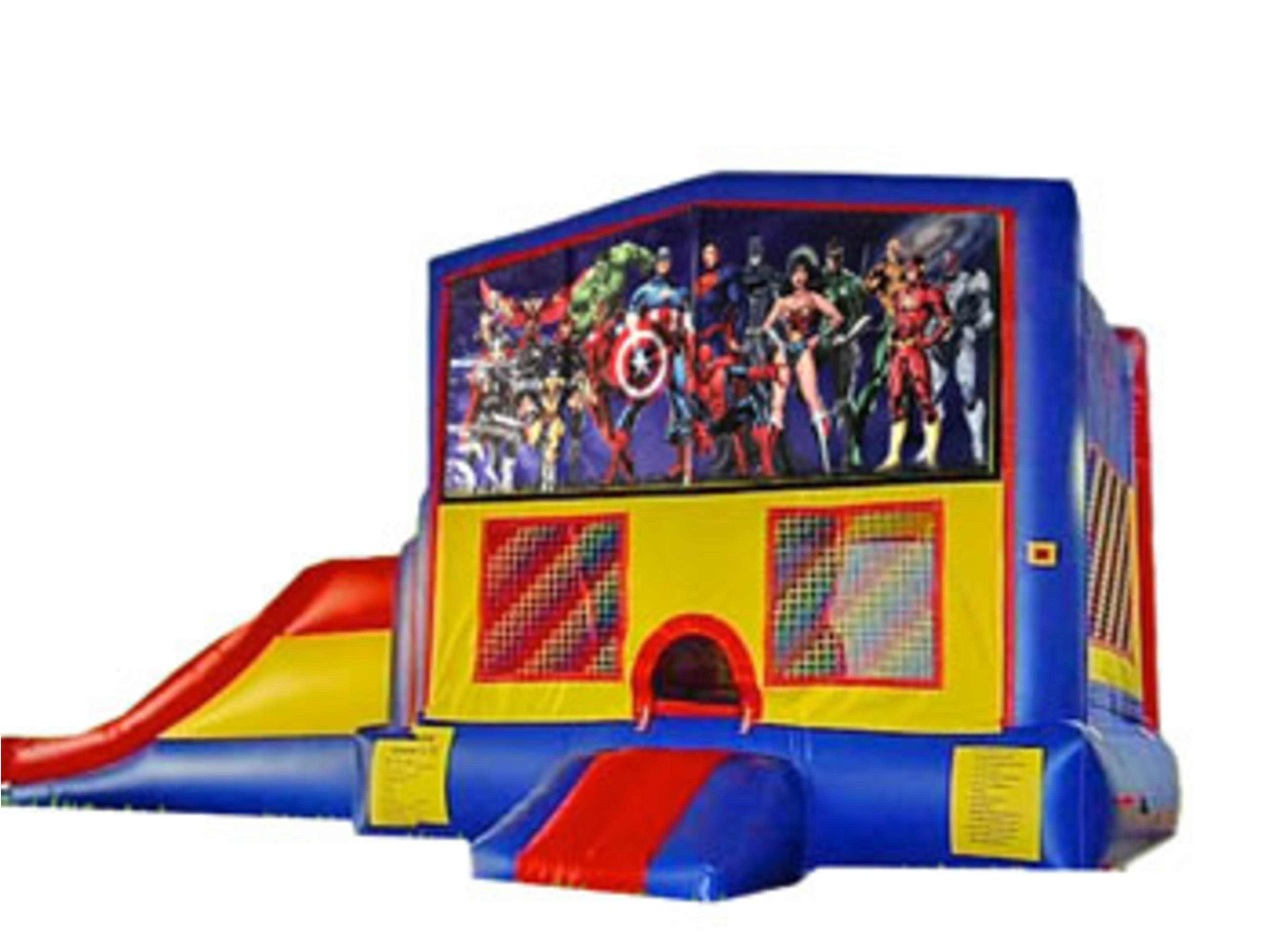 3in1 Super Heroes Bounce House Moonwalk w/ Wet or Dry Slide