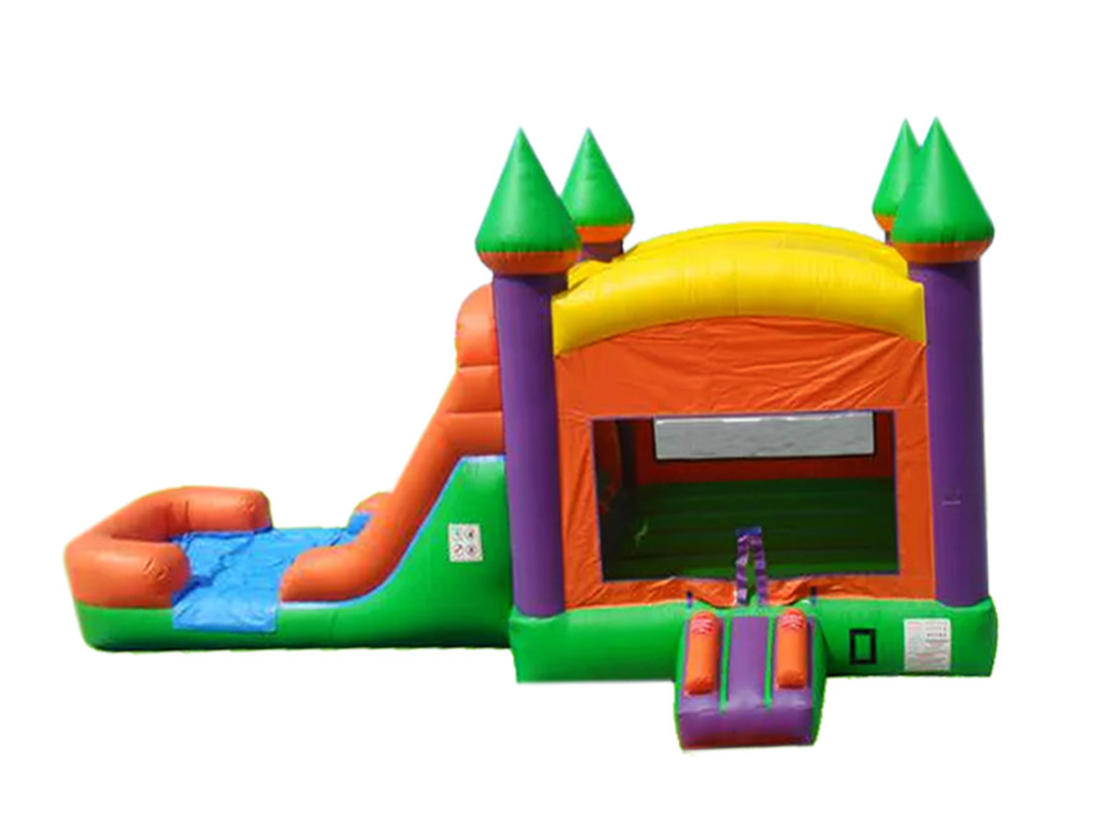 Big 3in1 Multi Color Bounce House Combo w/ (Dry or Wet/Water Slide)