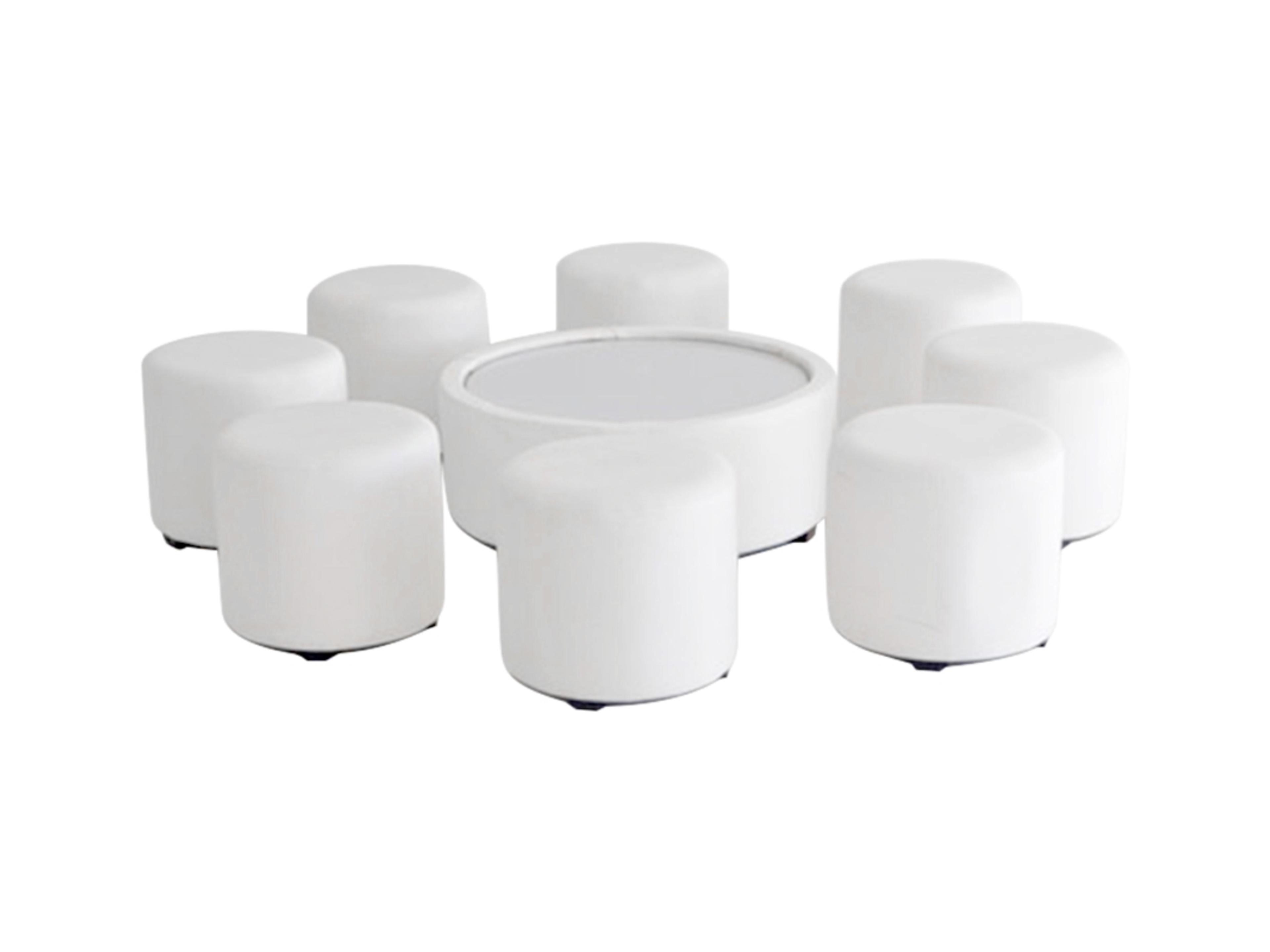 Round ottoman set for 8