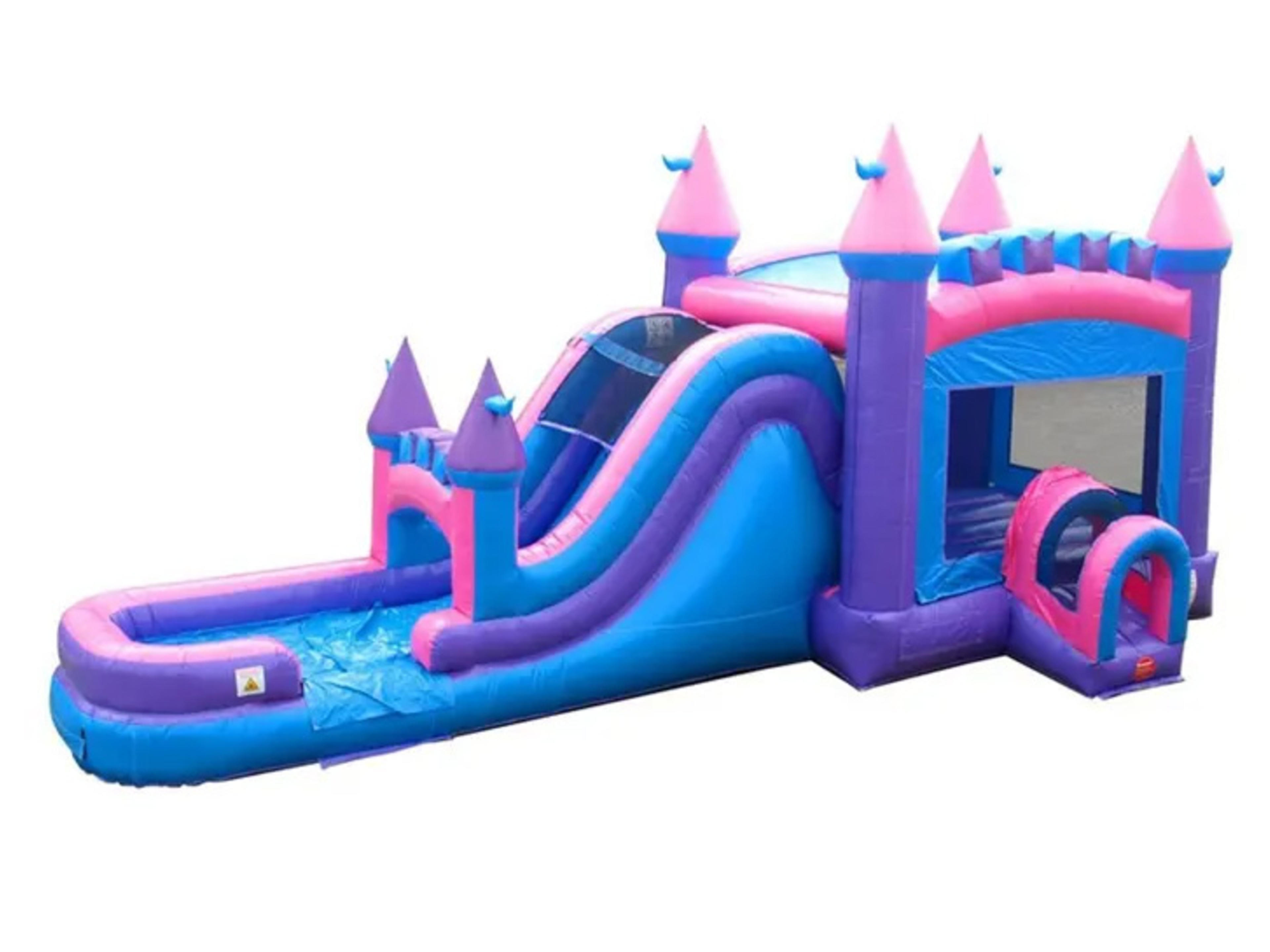 Mega Pink Bounce House Combo w/ (Dry or Wet/Water Slide)