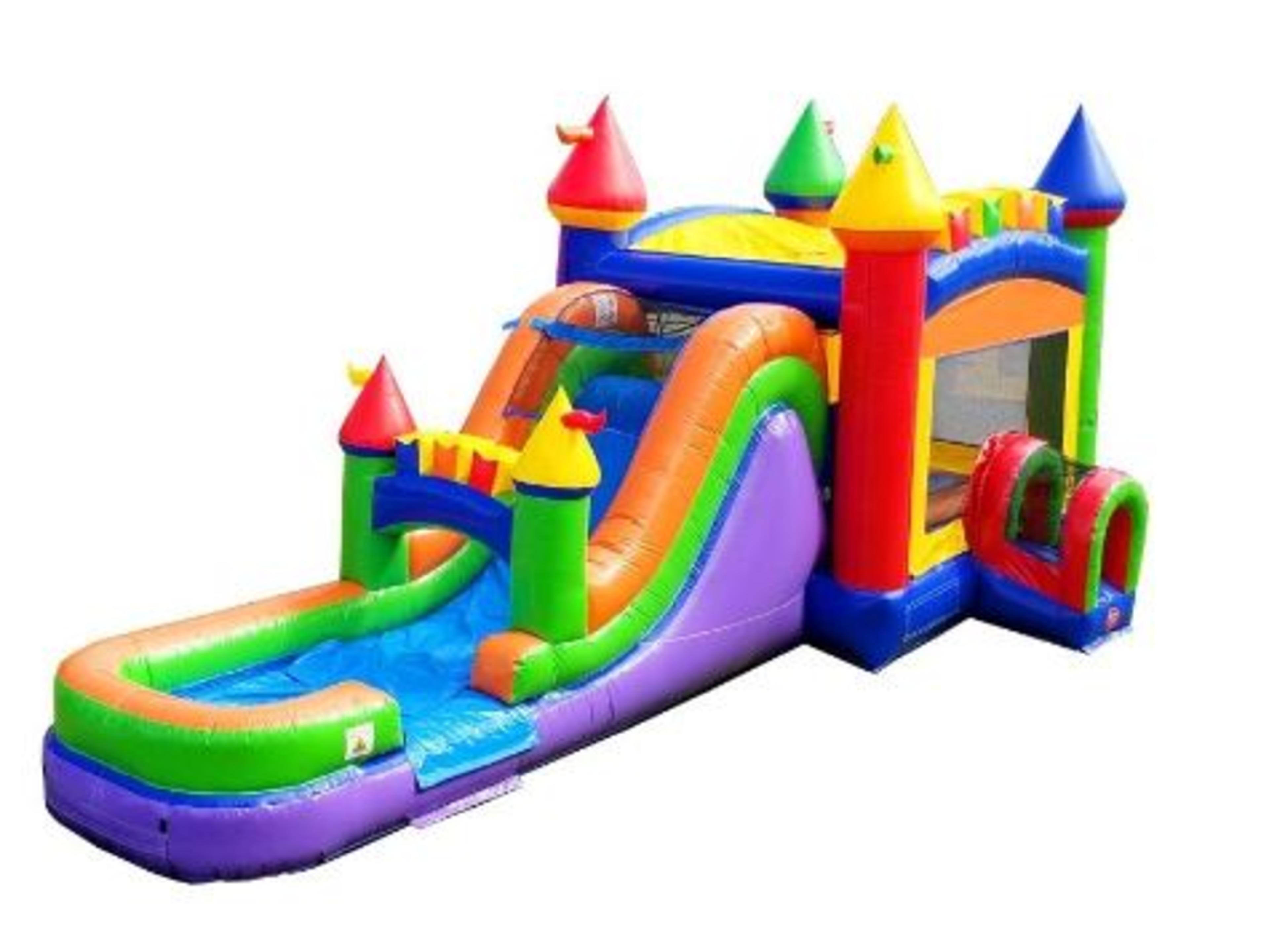 Modern Rainbow Bounce House Combo (Wet/Dry)