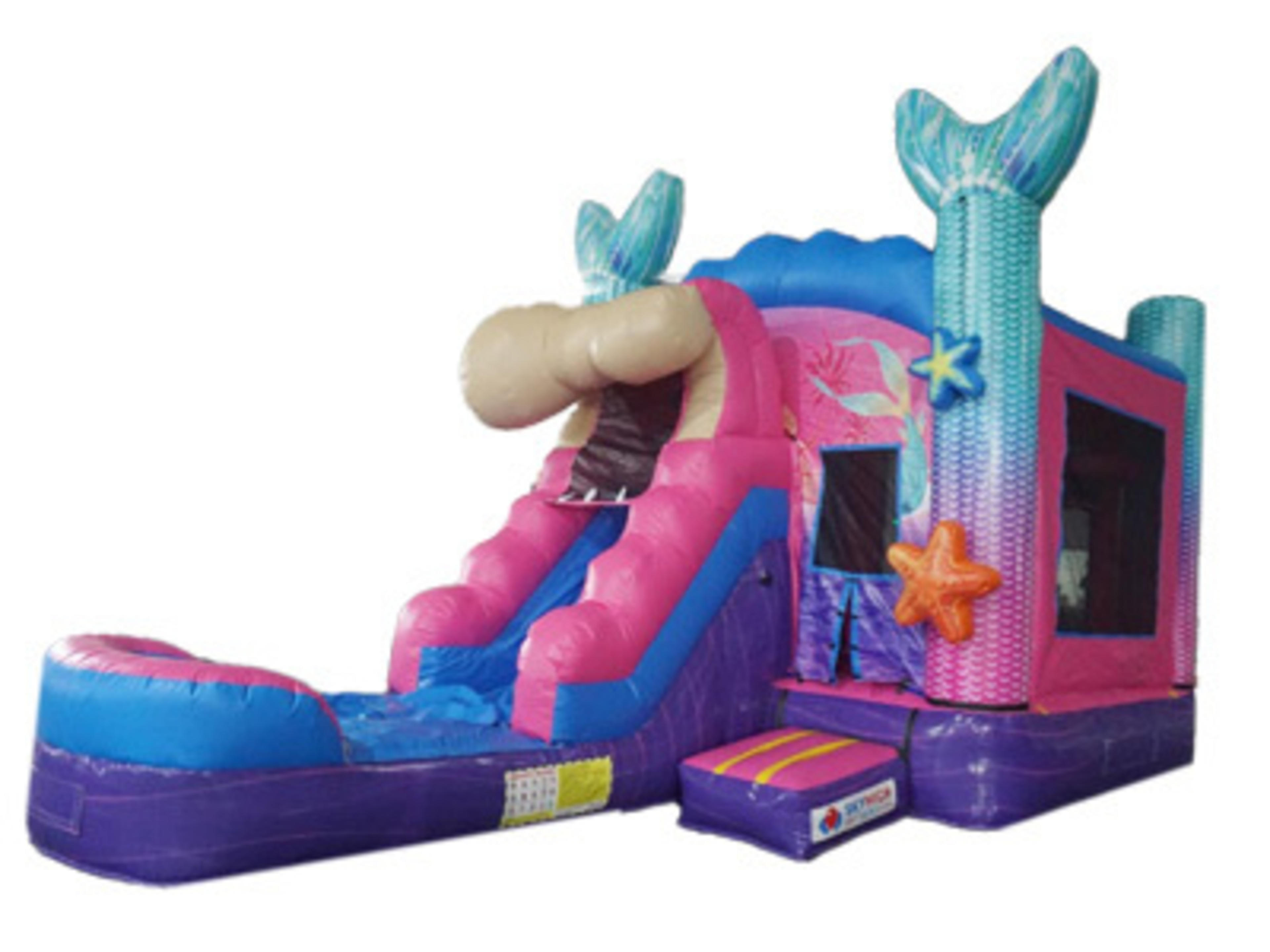 Mermaid Bounce House Combo w/ Wet or Dry Water Slide