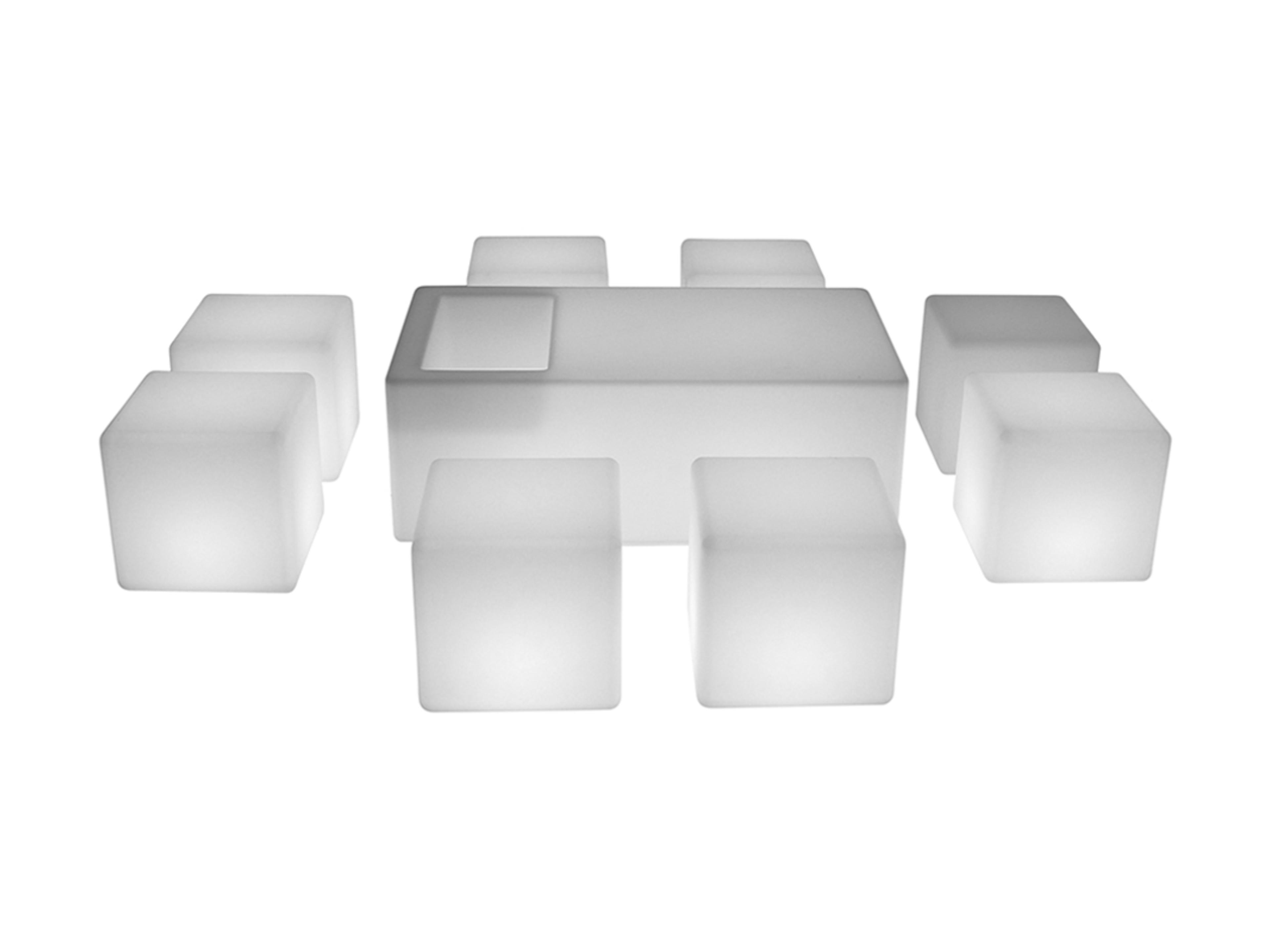 LED illuminated lounge set for 8