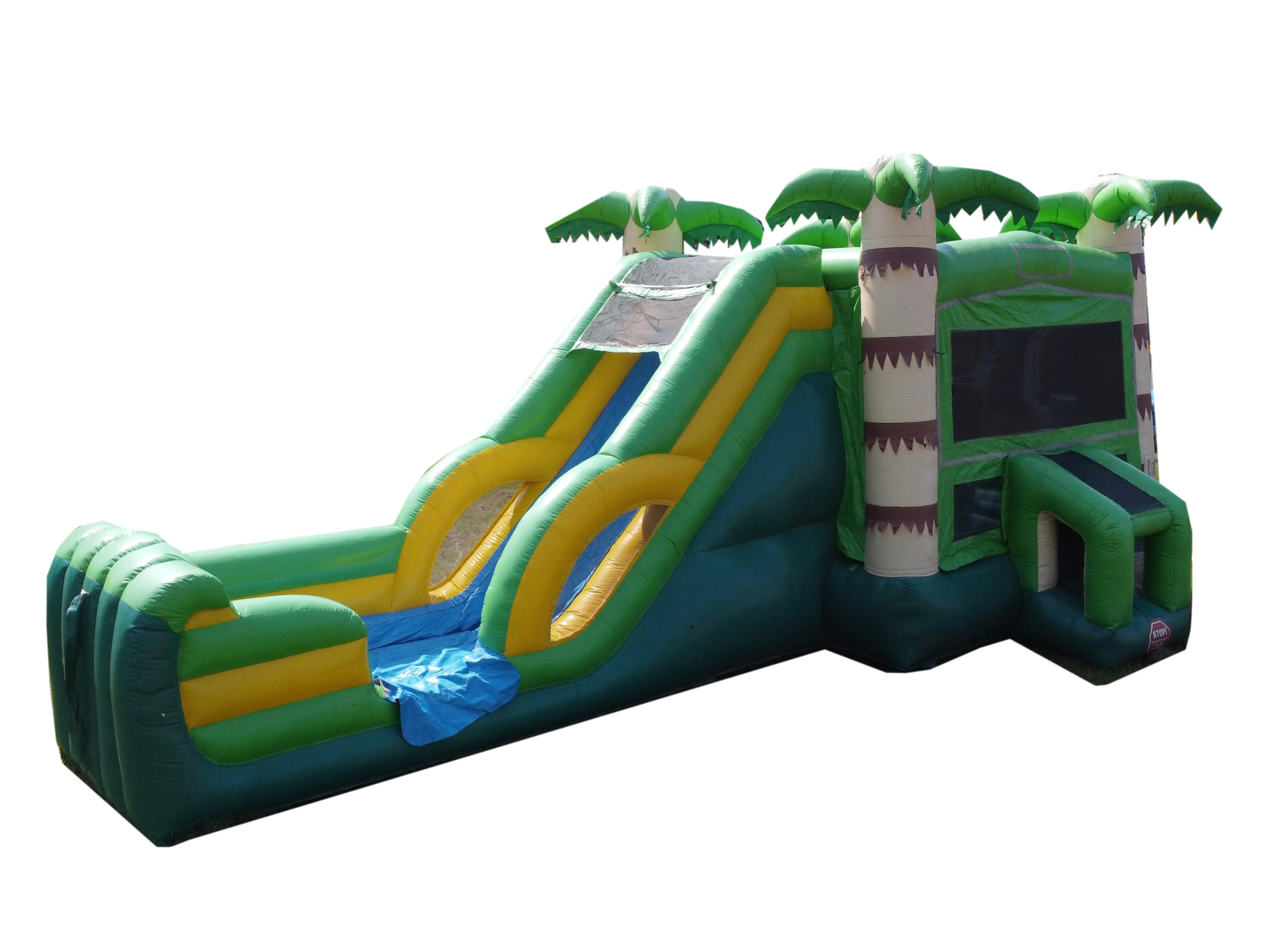Palm Tree Bounce House Combo Wet or Dry Slide