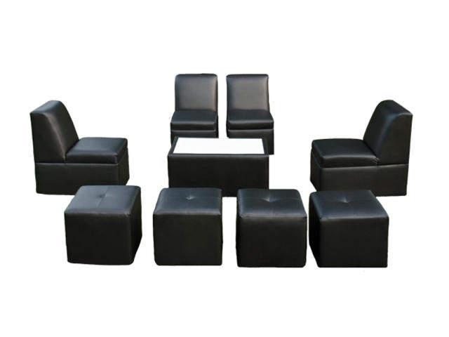 8 Person Lounge Furniture Set in Black