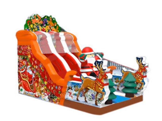 20ft Christmas Santa Claus Dual Lane Dry Slide