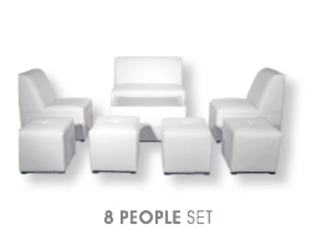 8 Person Lounge Furniture Set in White