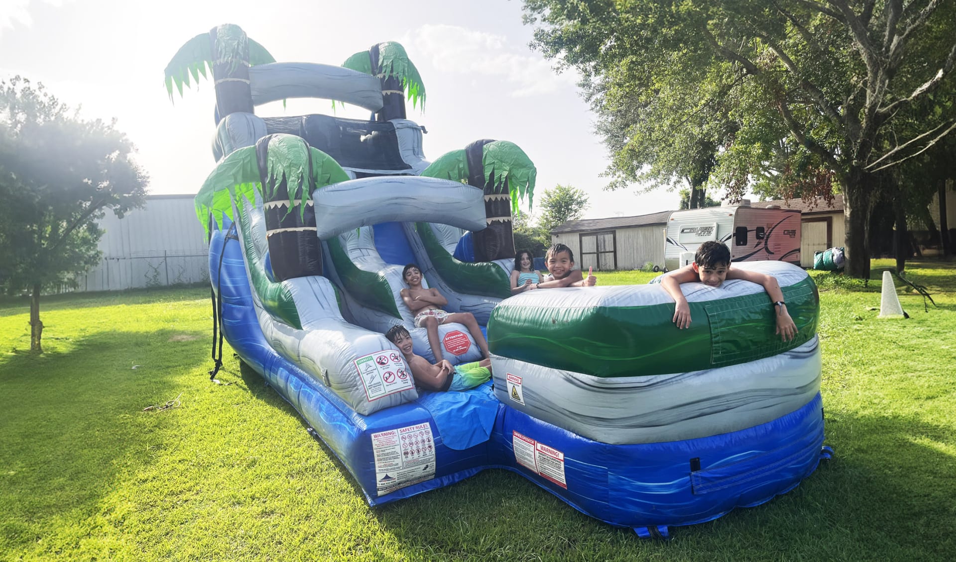 15ft Palm Tree Themed Water Slide Rental