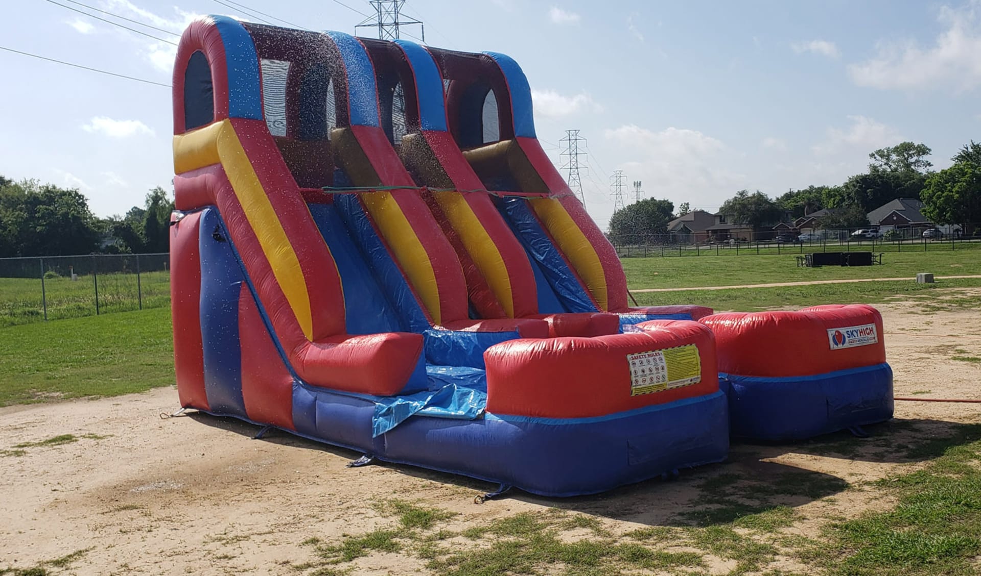 15ft Dual Lane Wet Dry Slide Rental