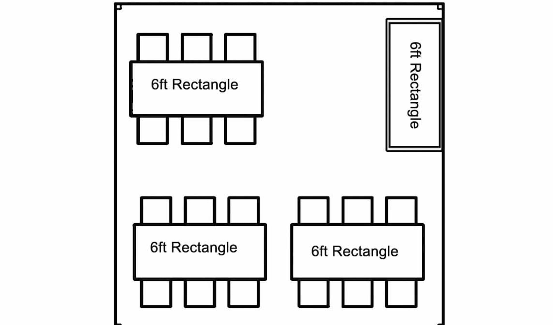 Seating Chart for 15ft x 15ft High Peak Tent
